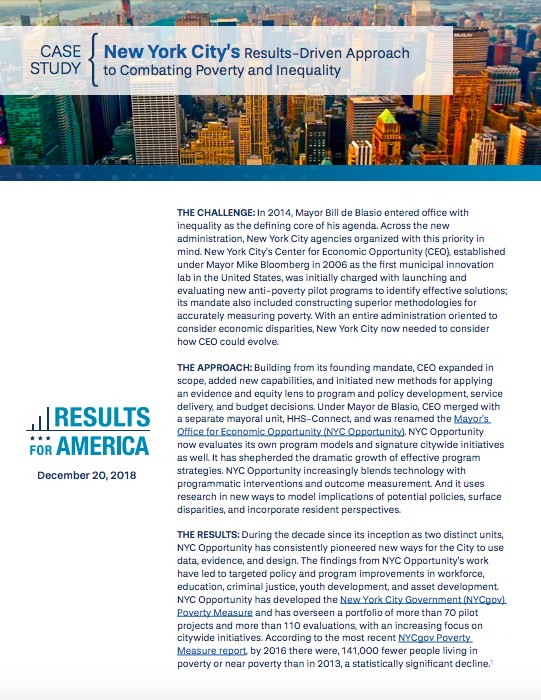 Case Study New York City Results for America